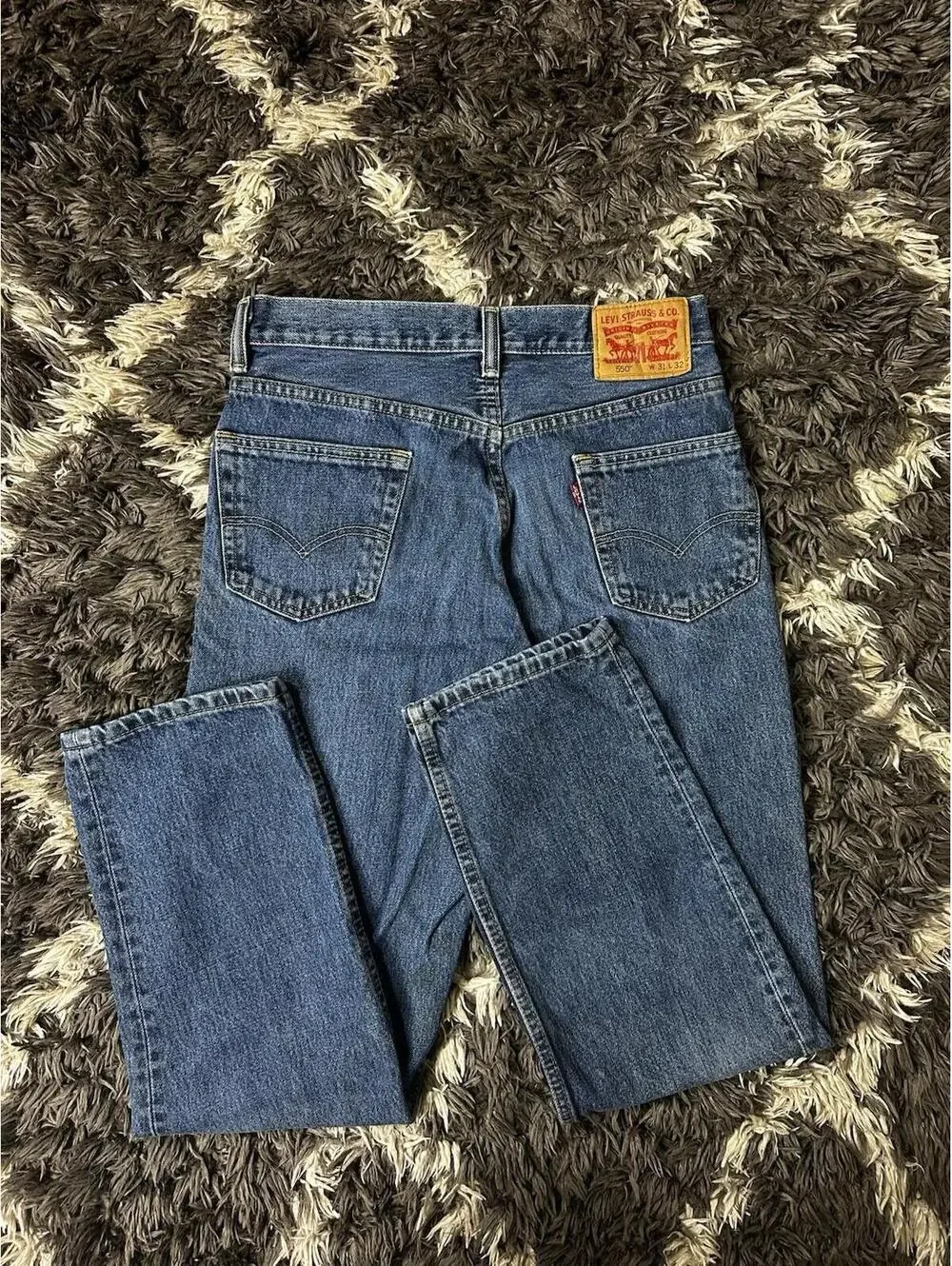 Levis 550 Jeans Mens 31x32 Blue Denim Relaxed Fit Tapered Leg 100% Cotton